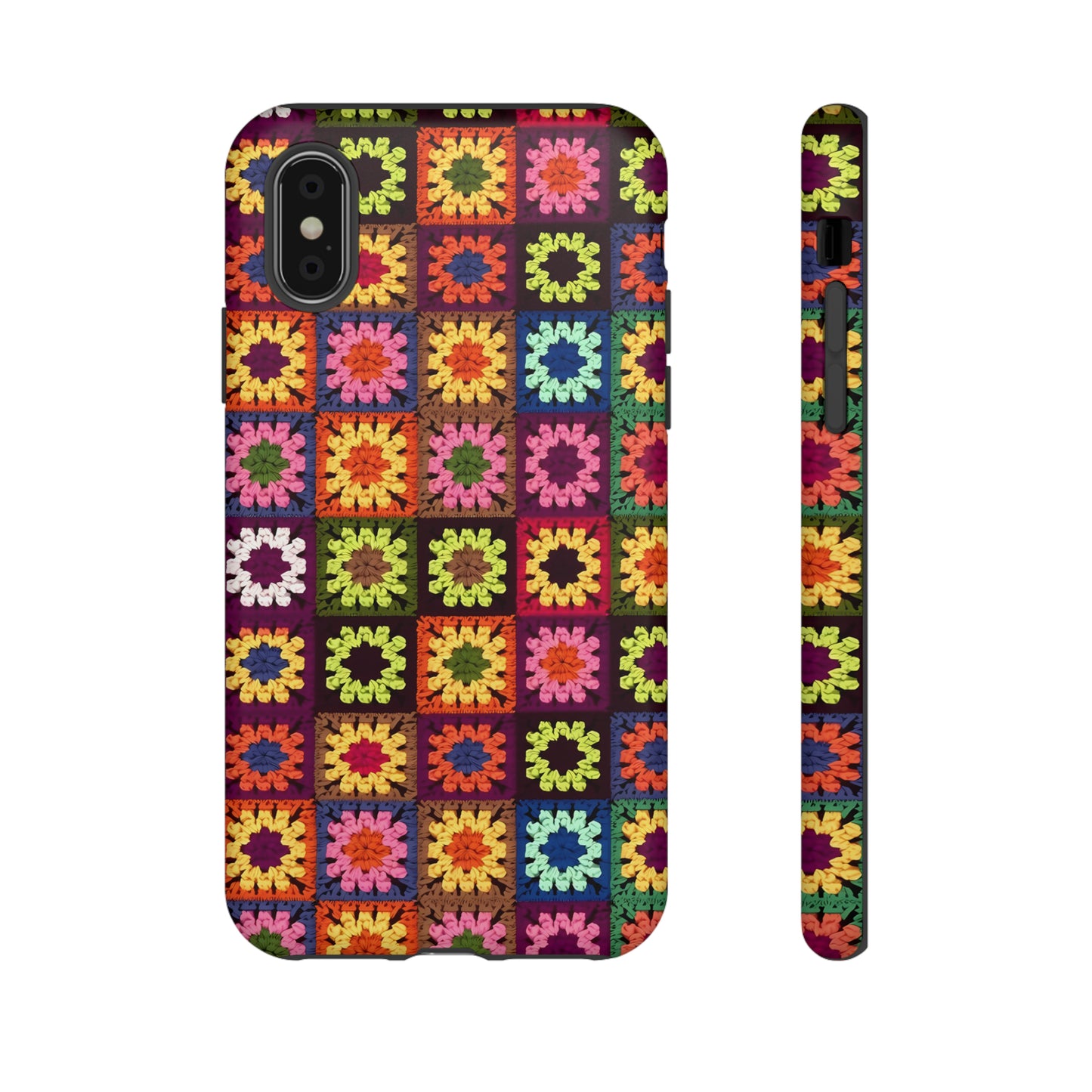 Rainbow Crochet Blanket Granny Sqaure Phone Case