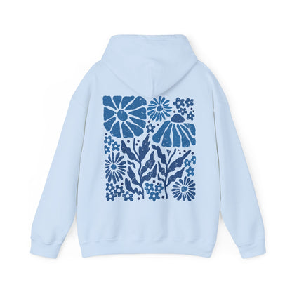 Blue Pressed Flower Hoodie