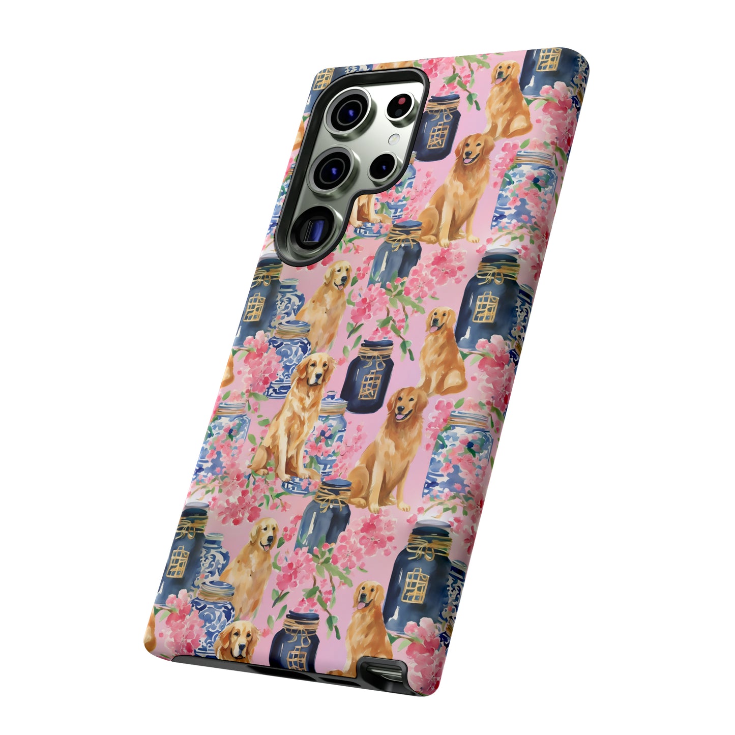 Preppy Watercolor Golden Retriever Phone Case