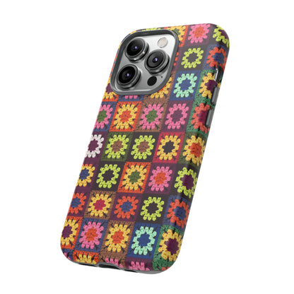 Rainbow Crochet Blanket Granny Sqaure Phone Case