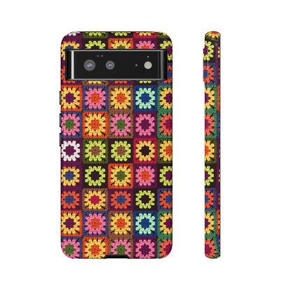 Rainbow Crochet Blanket Granny Sqaure Phone Case