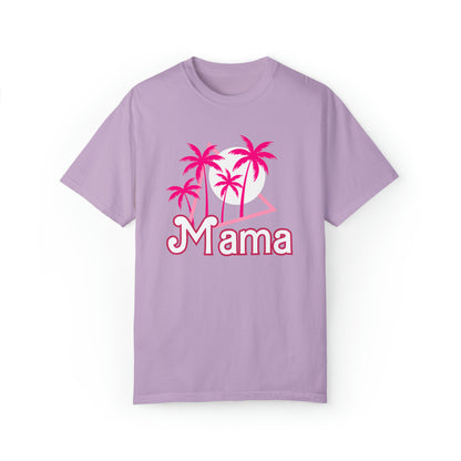 Comfort Colors Pink Palm Tree Girly Mama Shirt