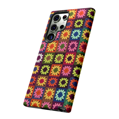 Rainbow Crochet Blanket Granny Sqaure Phone Case