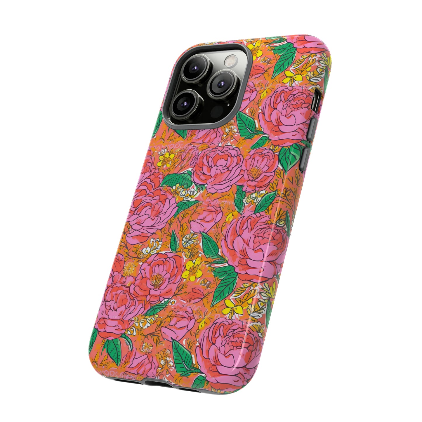 Orange Floral Phone Case