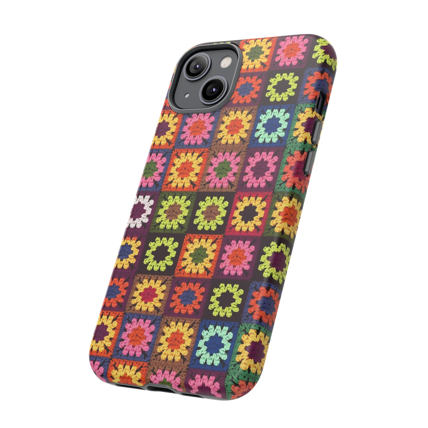 Rainbow Crochet Blanket Granny Sqaure Phone Case