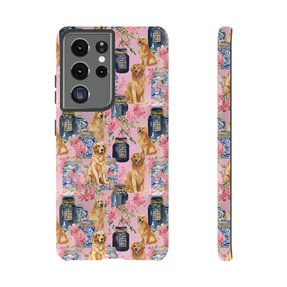 Preppy Watercolor Golden Retriever Phone Case