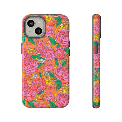 Orange Floral Phone Case