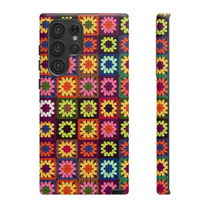 Rainbow Crochet Blanket Granny Sqaure Phone Case