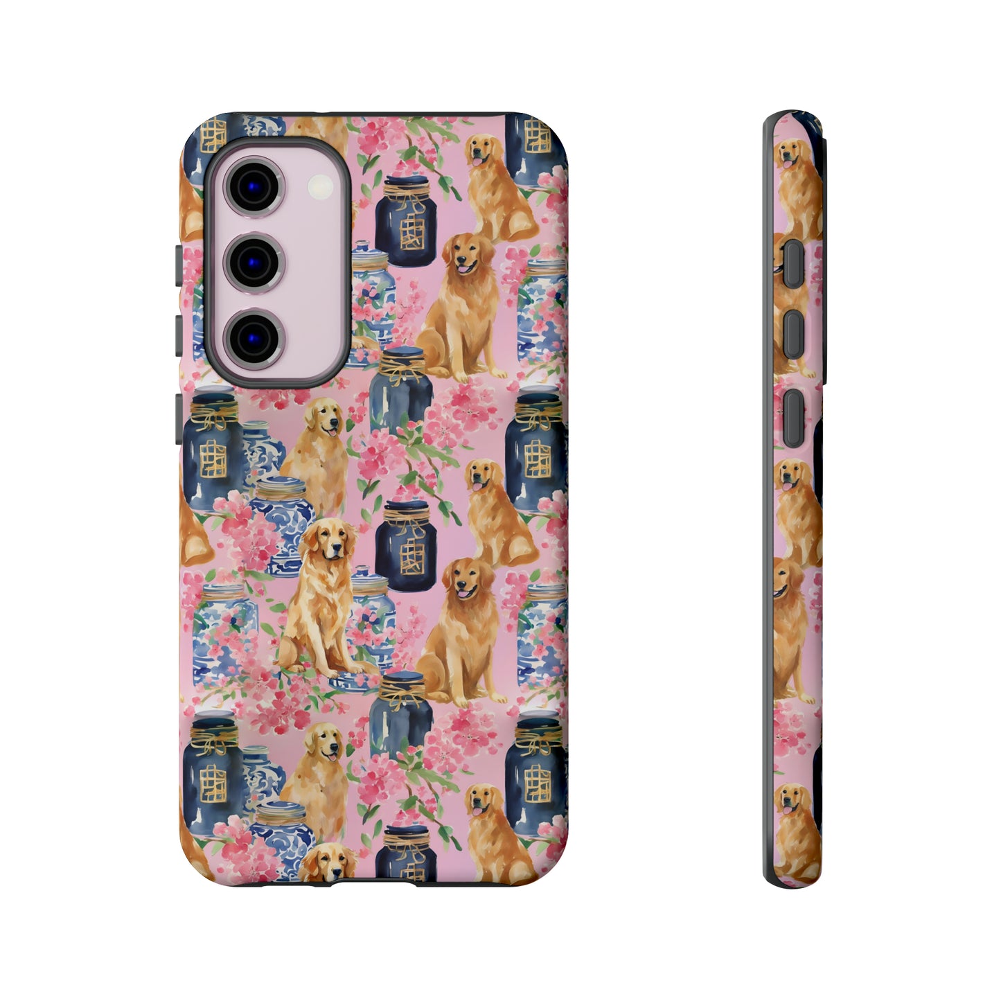 Preppy Watercolor Golden Retriever Phone Case