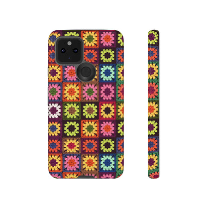 Rainbow Crochet Blanket Granny Sqaure Phone Case