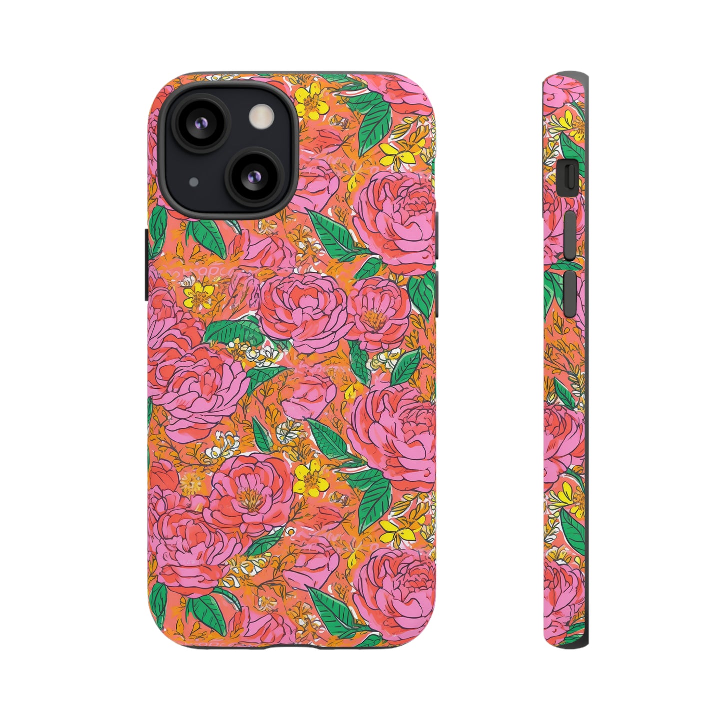 Orange Floral Phone Case