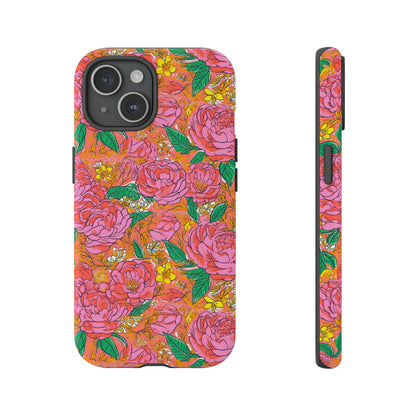 Orange Floral Phone Case