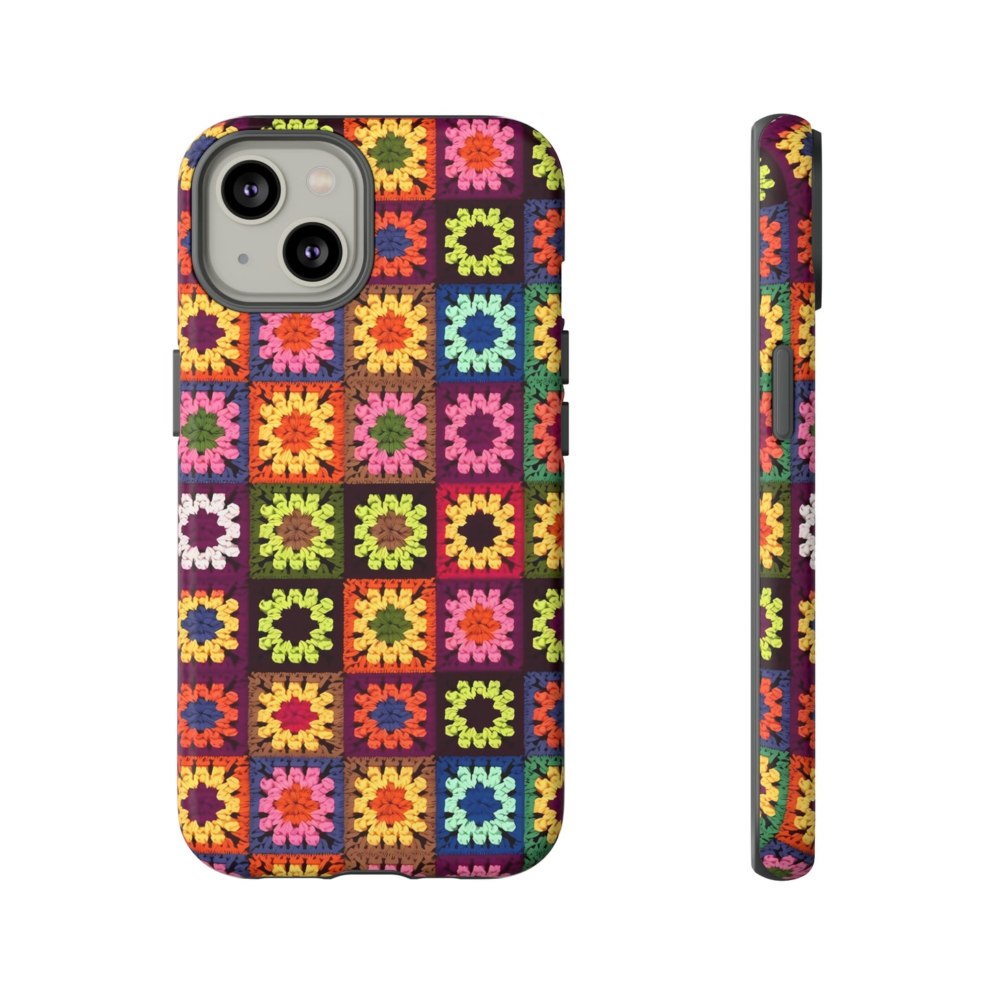 Rainbow Crochet Blanket Granny Sqaure Phone Case