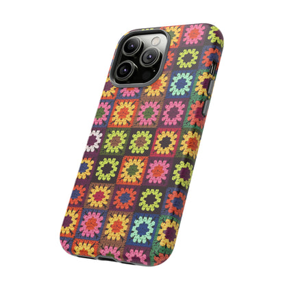 Rainbow Crochet Blanket Granny Sqaure Phone Case