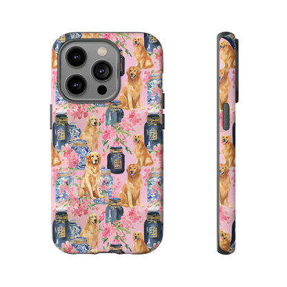 Preppy Watercolor Golden Retriever Phone Case