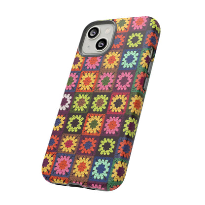 Rainbow Crochet Blanket Granny Sqaure Phone Case