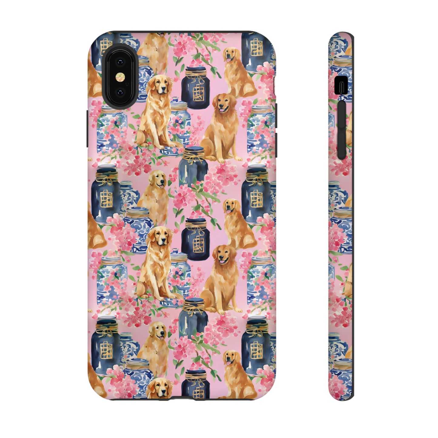 Preppy Watercolor Golden Retriever Phone Case