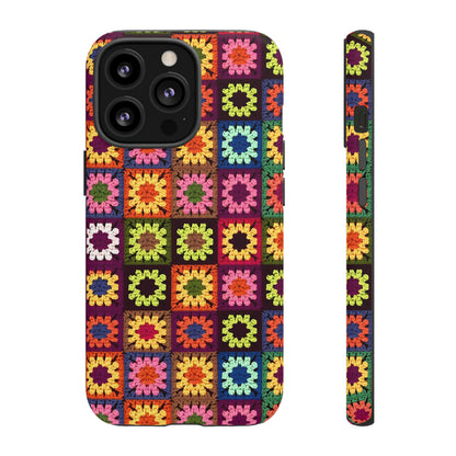 Rainbow Crochet Blanket Granny Sqaure Phone Case