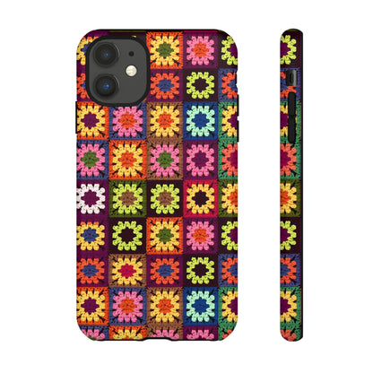 Rainbow Crochet Blanket Granny Sqaure Phone Case