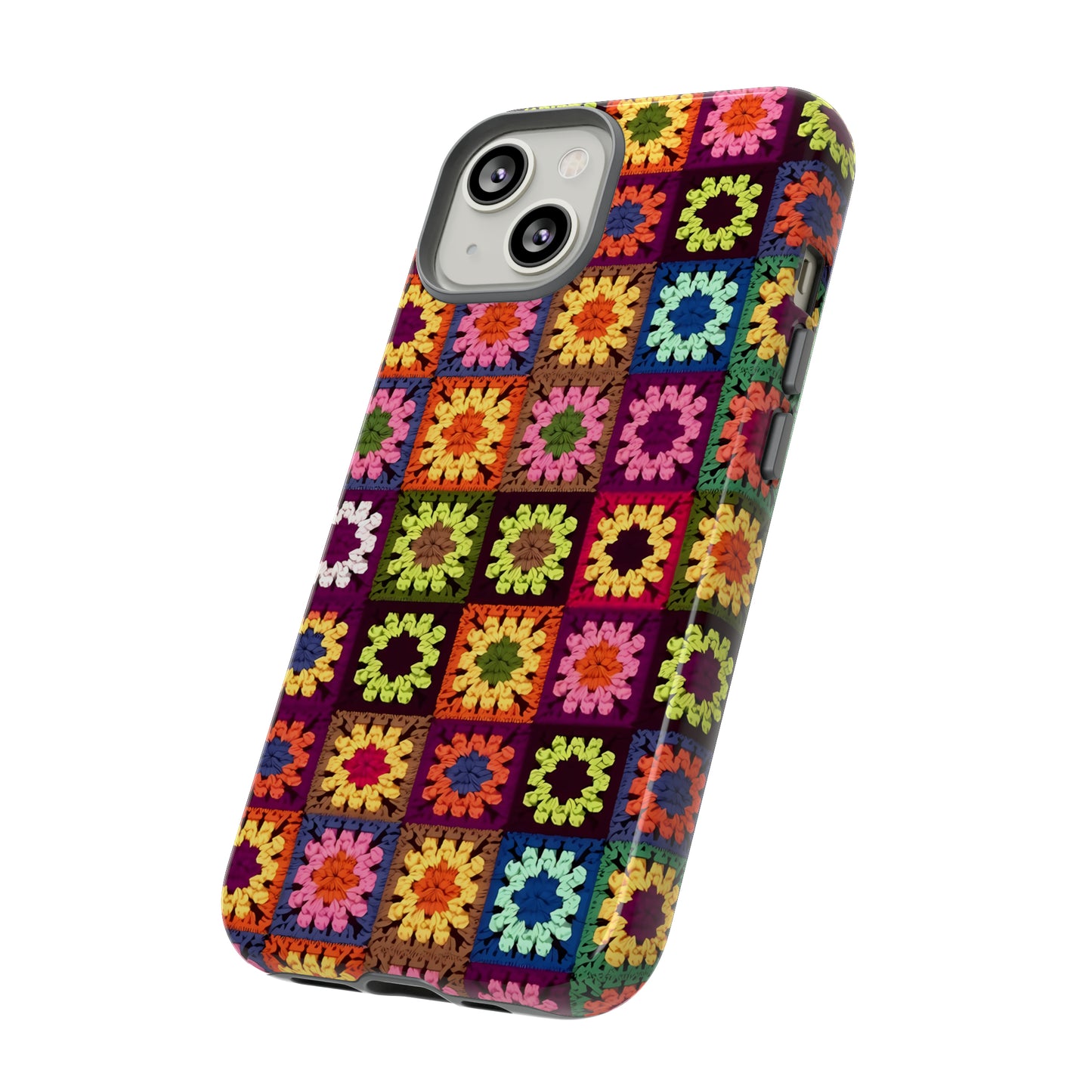 Rainbow Crochet Blanket Granny Sqaure Phone Case