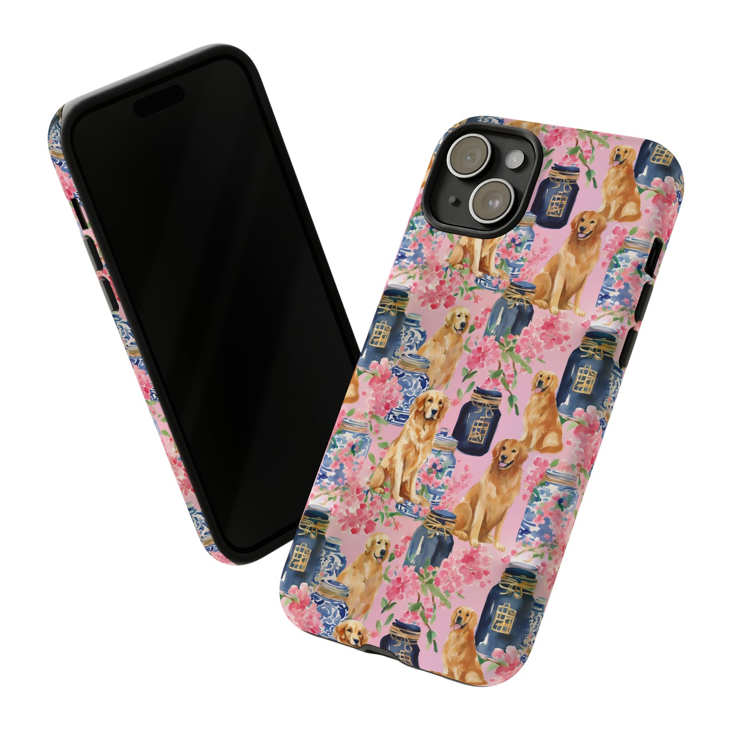 Preppy Watercolor Golden Retriever Phone Case