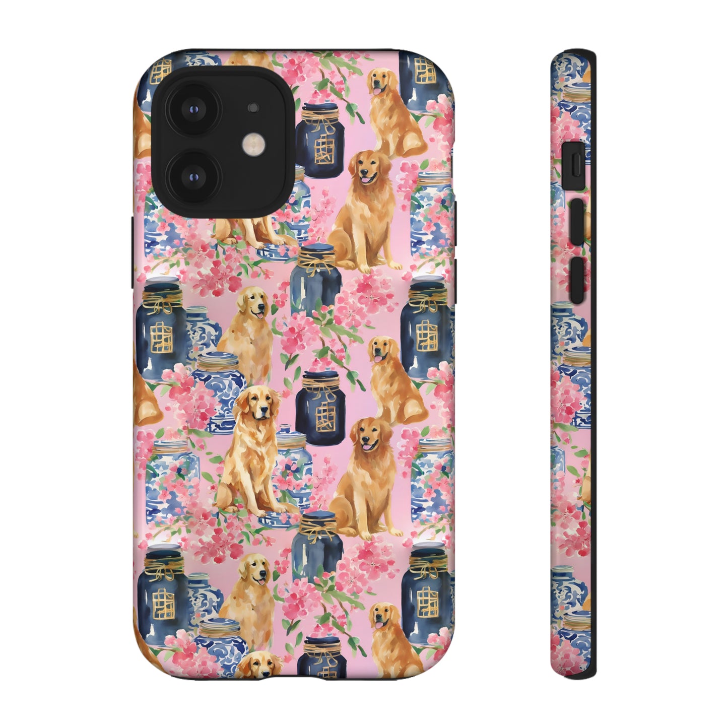 Preppy Watercolor Golden Retriever Phone Case