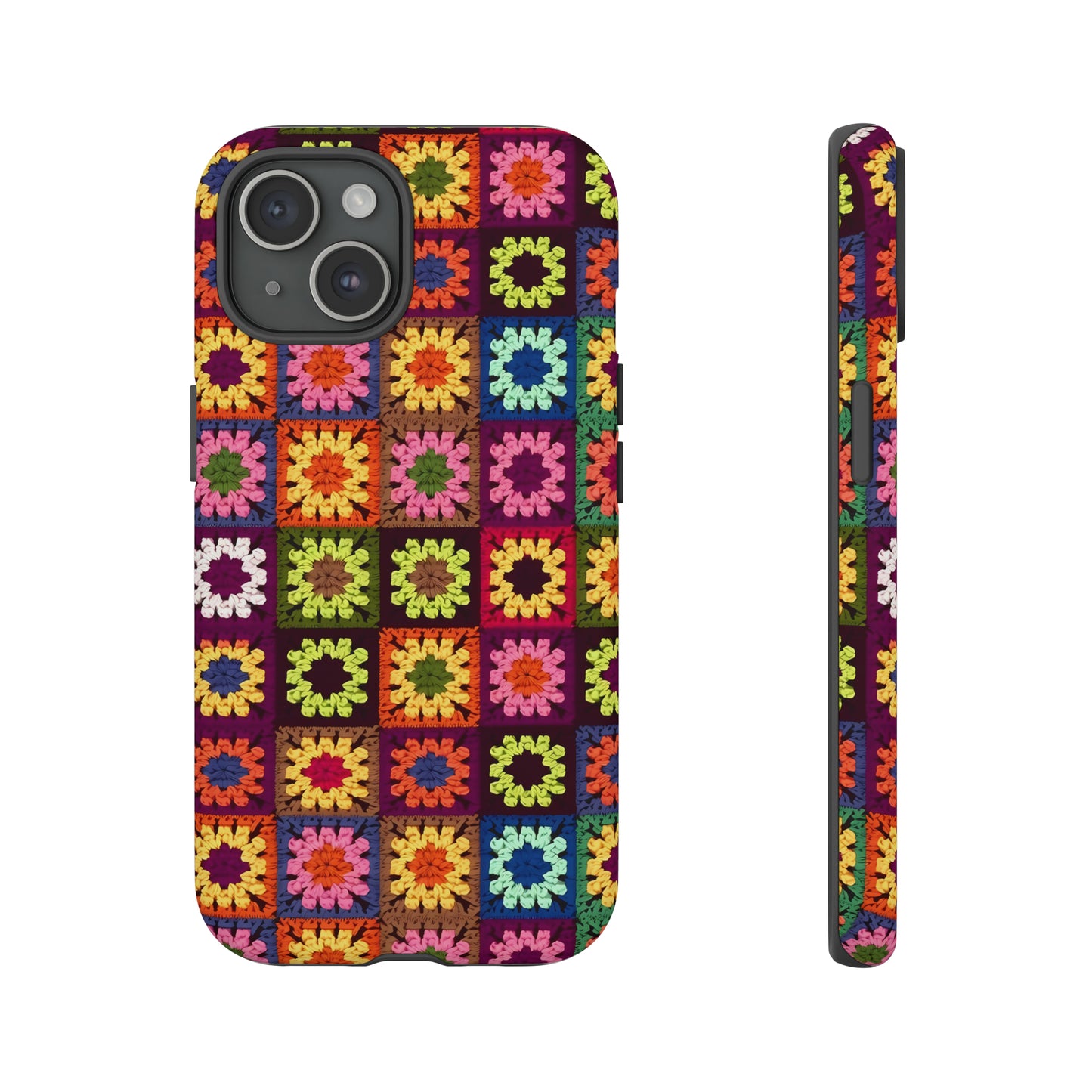 Rainbow Crochet Blanket Granny Sqaure Phone Case