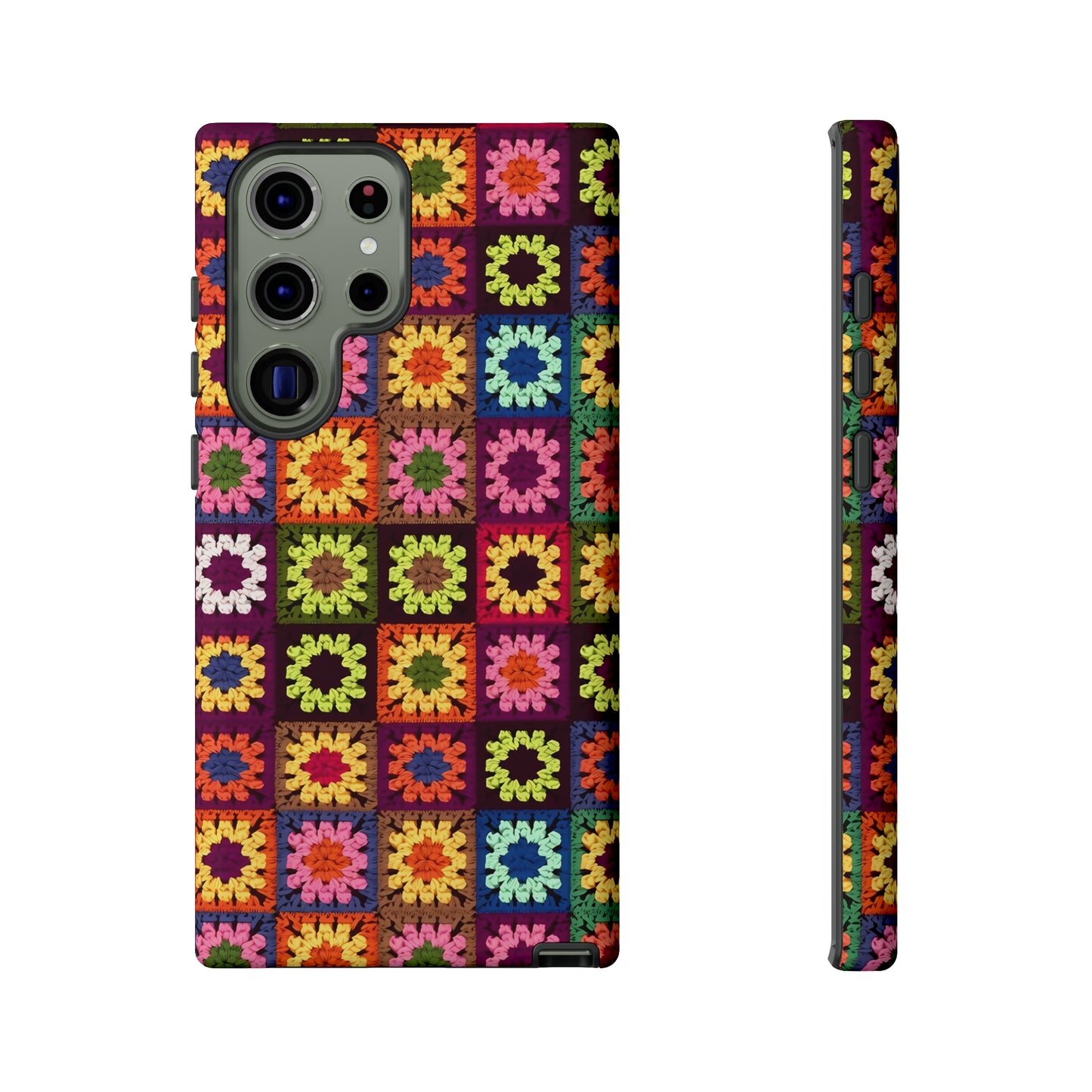 Rainbow Crochet Blanket Granny Sqaure Phone Case