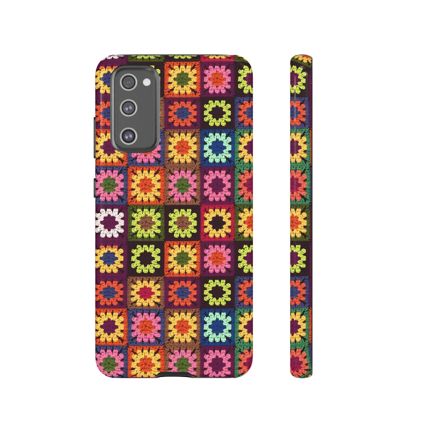 Rainbow Crochet Blanket Granny Sqaure Phone Case