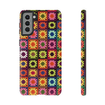 Rainbow Crochet Blanket Granny Sqaure Phone Case