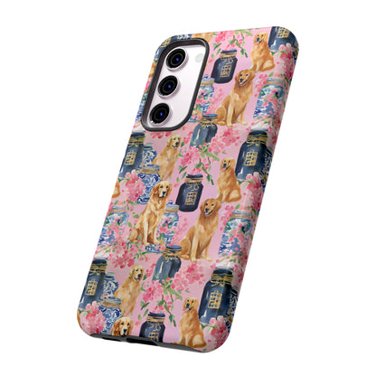 Preppy Watercolor Golden Retriever Phone Case