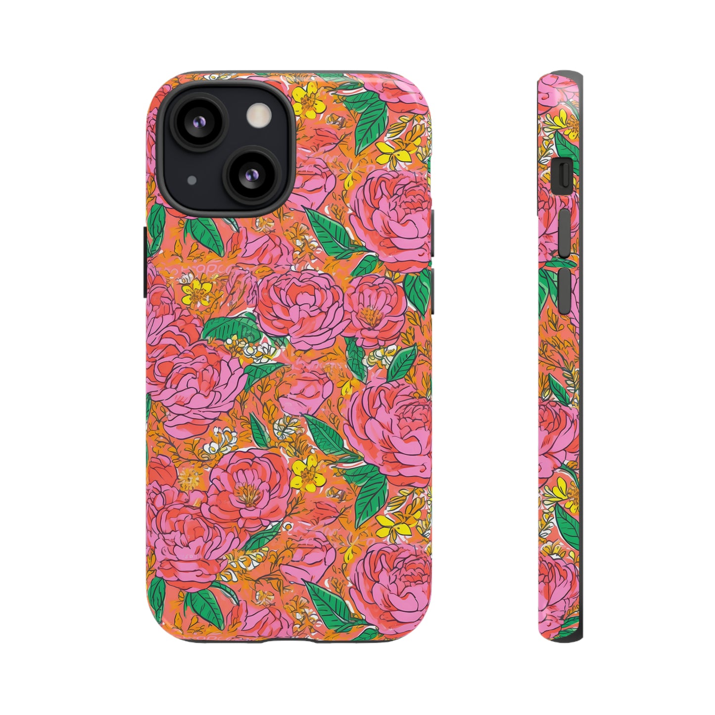 Orange Floral Phone Case