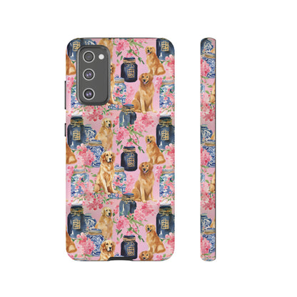 Preppy Watercolor Golden Retriever Phone Case