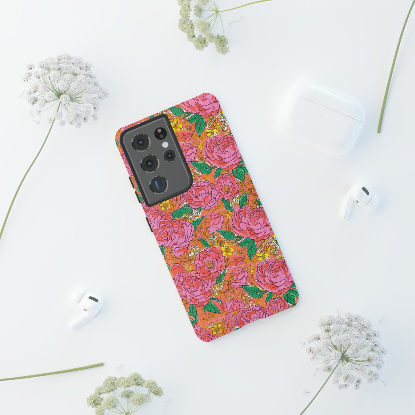 Orange Floral Phone Case