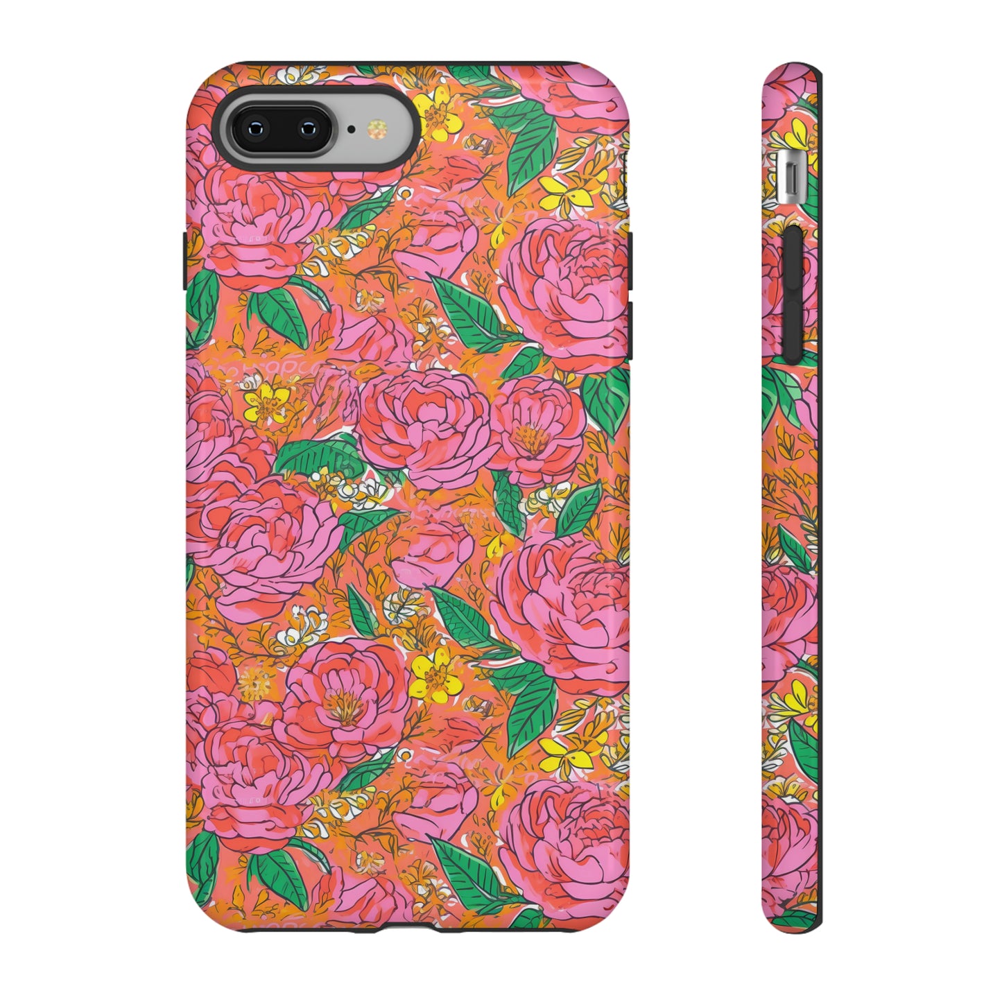 Orange Floral Phone Case