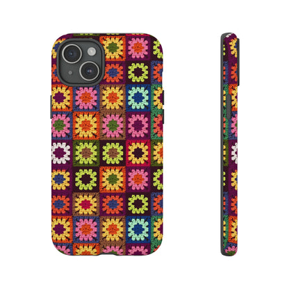 Rainbow Crochet Blanket Granny Sqaure Phone Case