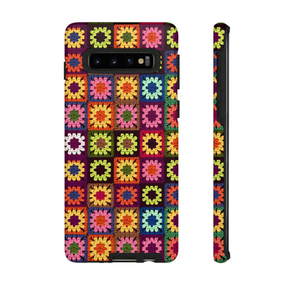 Rainbow Crochet Blanket Granny Sqaure Phone Case