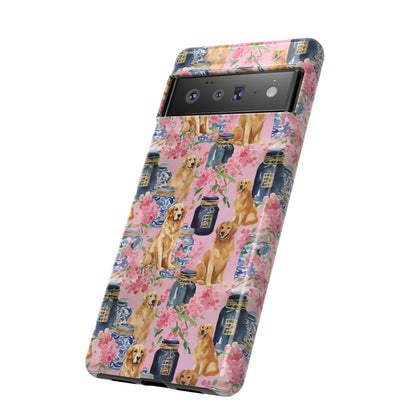 Preppy Watercolor Golden Retriever Phone Case