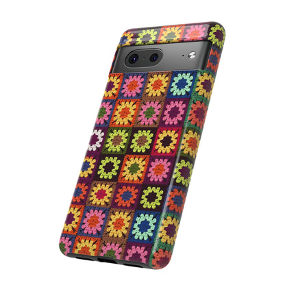 Rainbow Crochet Blanket Granny Sqaure Phone Case