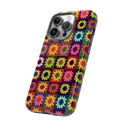 Rainbow Crochet Blanket Granny Sqaure Phone Case