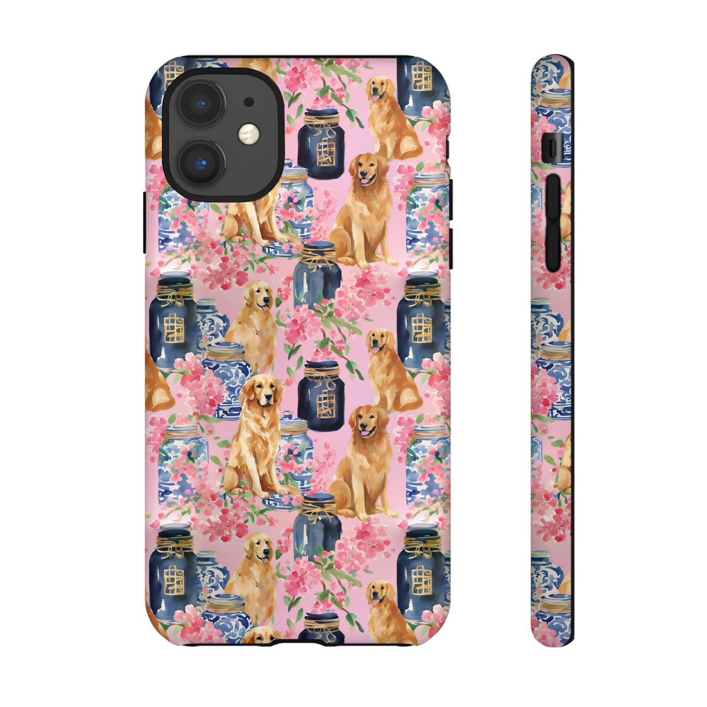 Preppy Watercolor Golden Retriever Phone Case