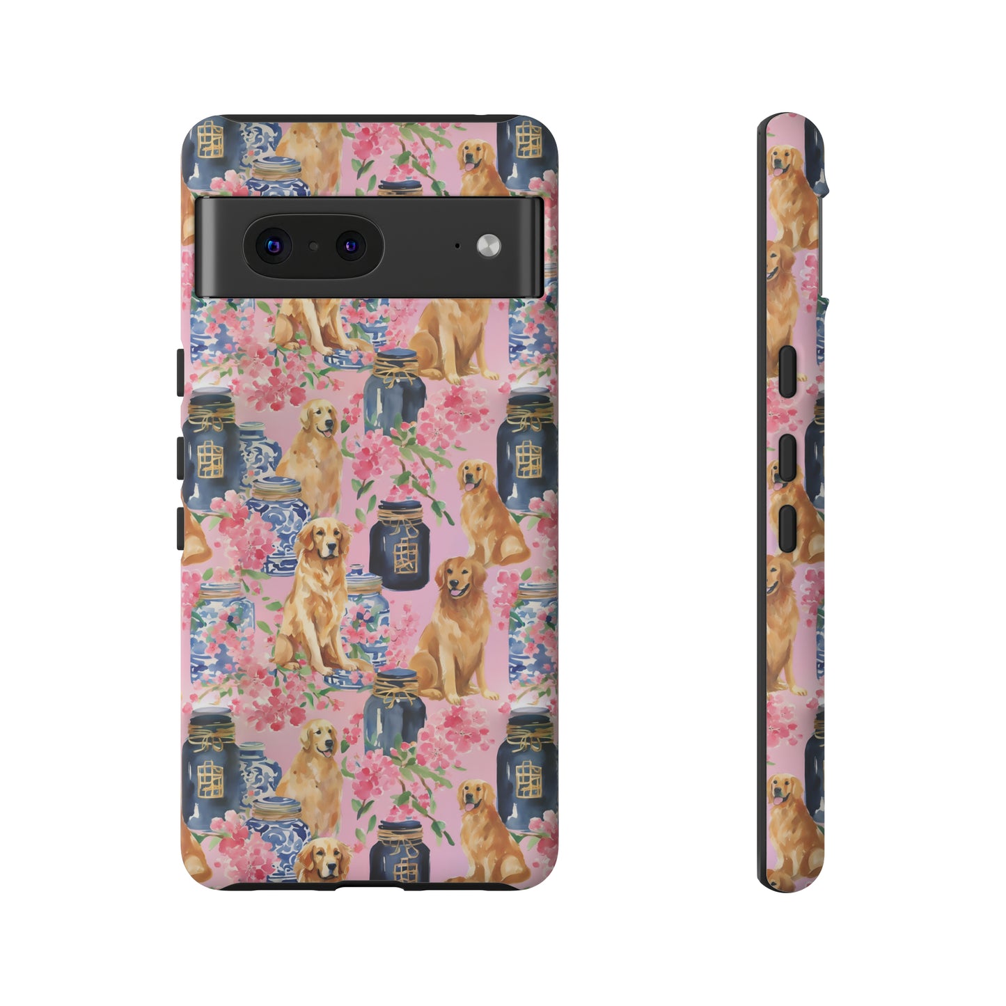 Preppy Watercolor Golden Retriever Phone Case