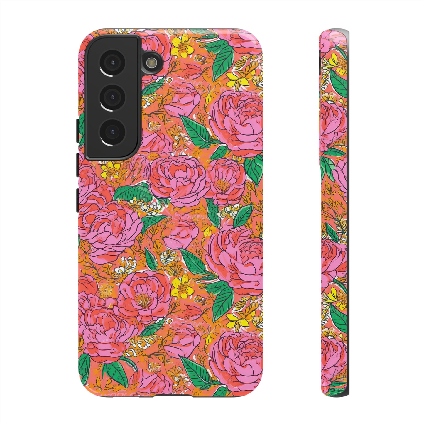 Orange Floral Phone Case