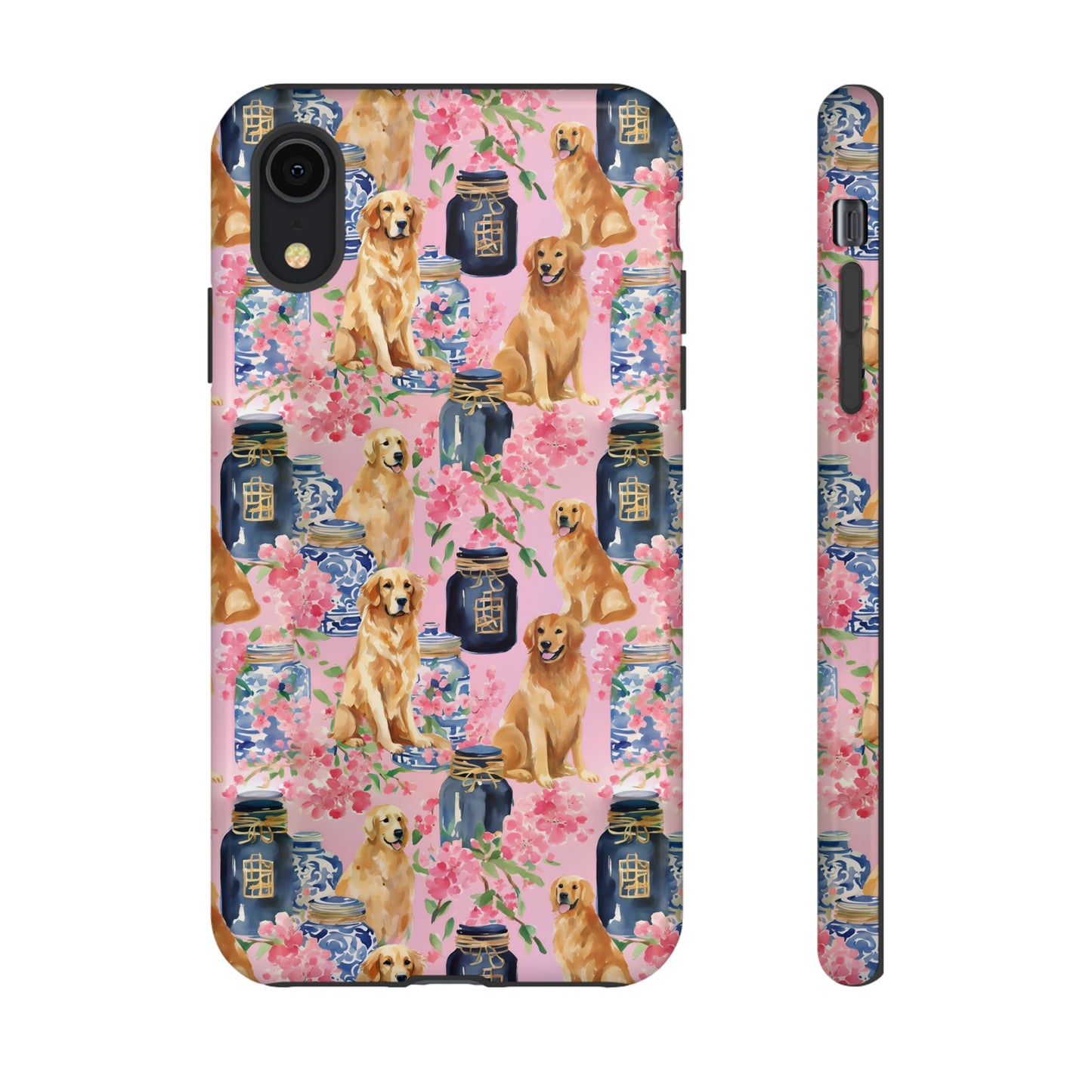 Preppy Watercolor Golden Retriever Phone Case