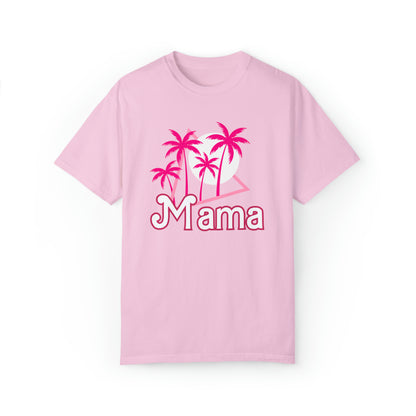 Comfort Colors Pink Palm Tree Girly Mama Shirt