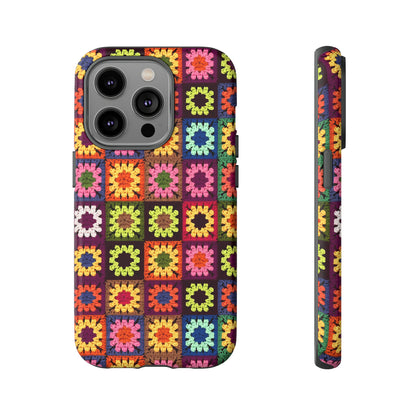 Rainbow Crochet Blanket Granny Sqaure Phone Case