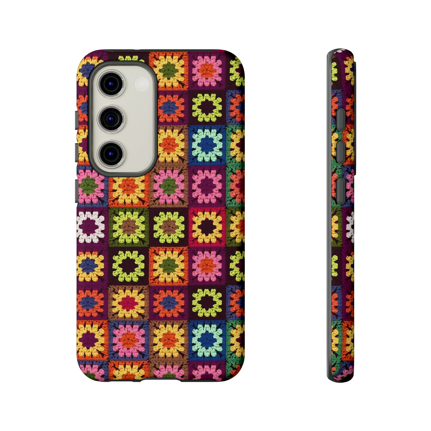 Rainbow Crochet Blanket Granny Sqaure Phone Case