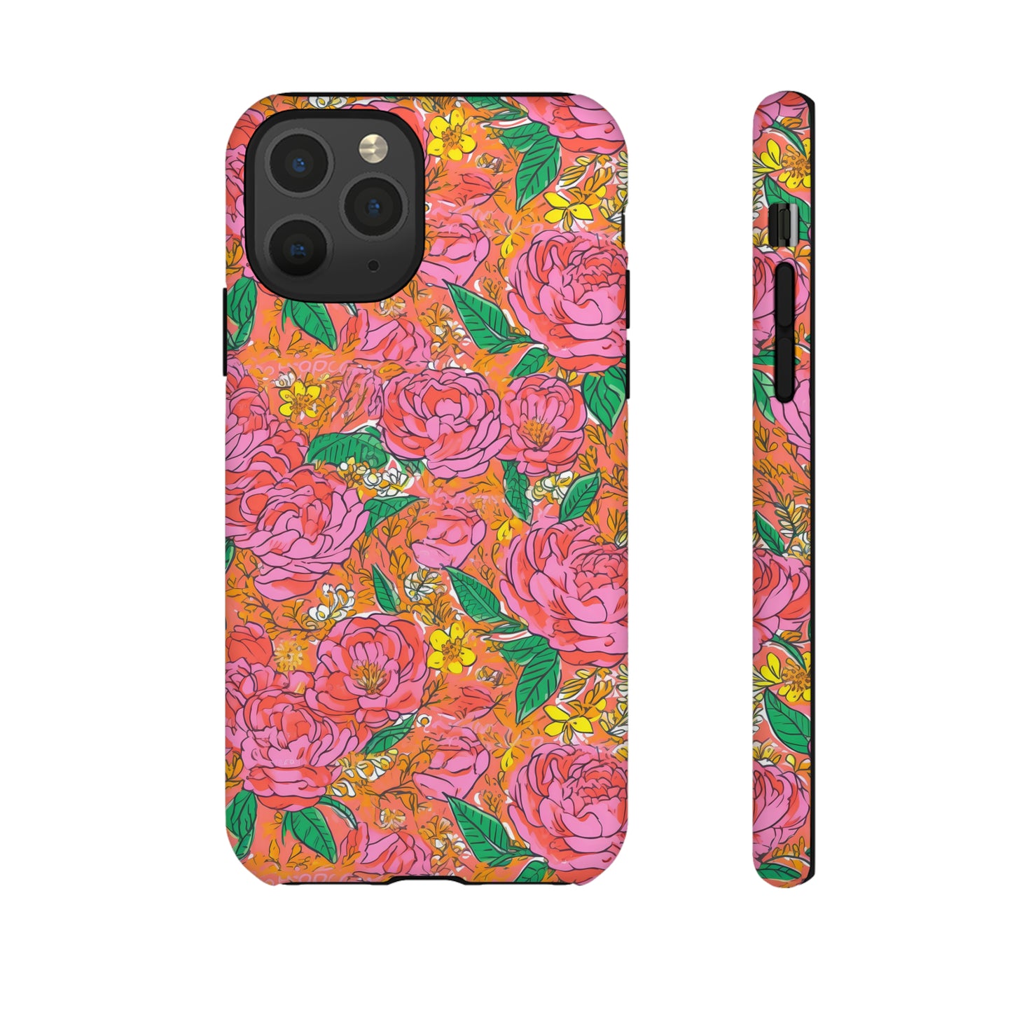 Orange Floral Phone Case