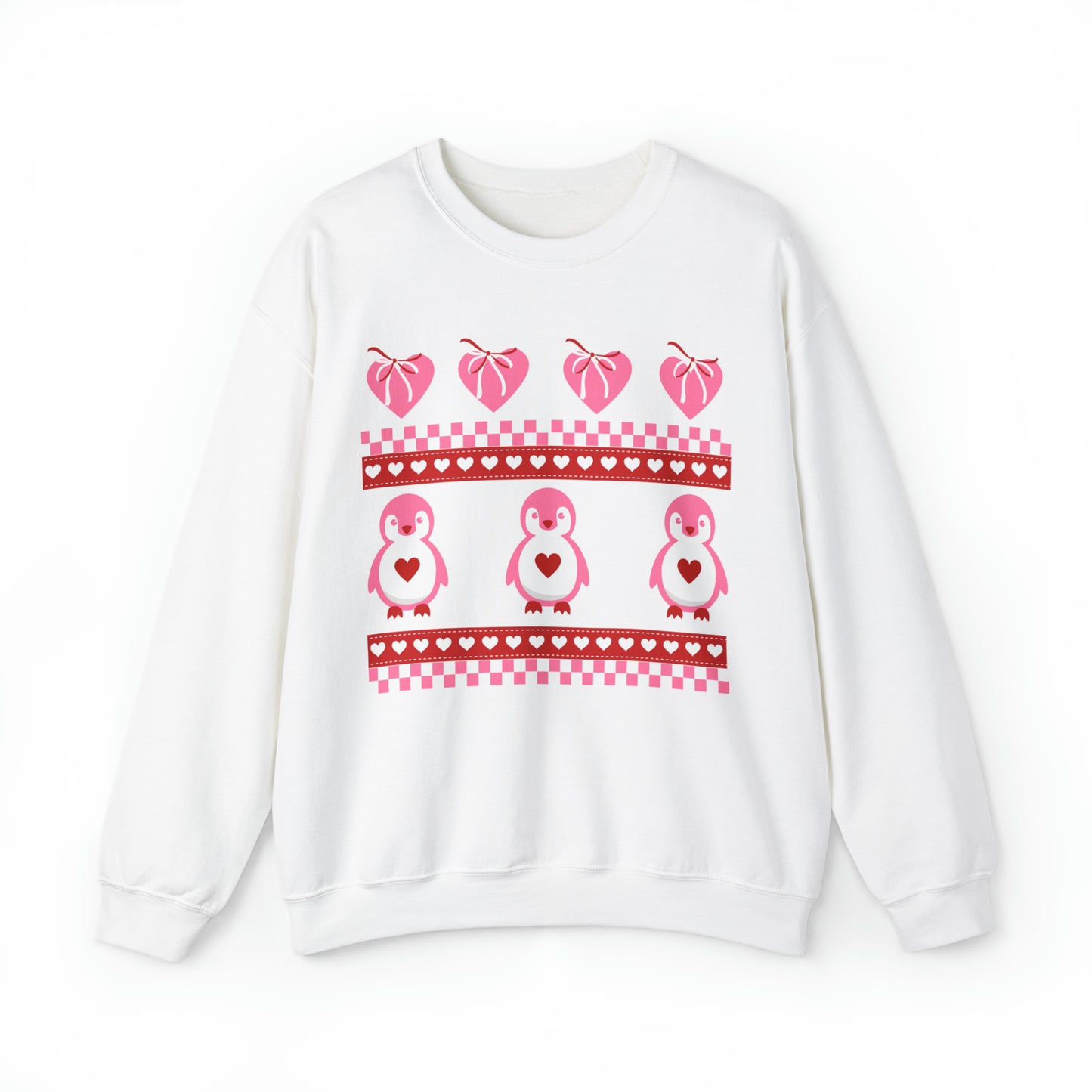 Vintage Valentines Penguin Heart Sweatshirt