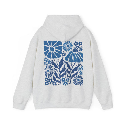 Blue Pressed Flower Hoodie